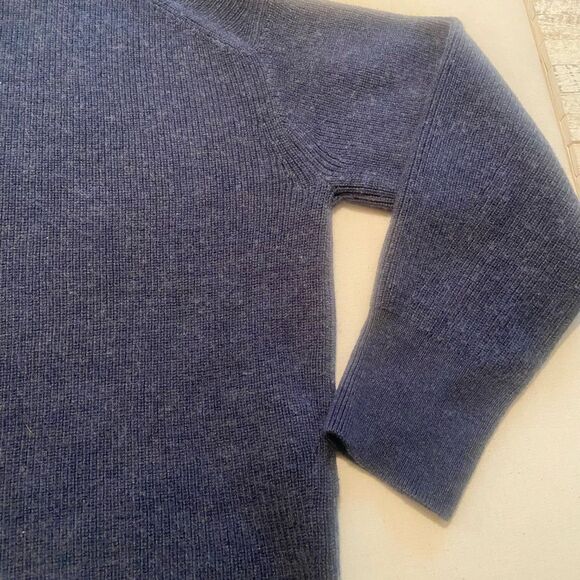 Lululemon Women's Blue Merino Wool-Blend Ribbed Mock Turtleneck Sweater Size 6 - Picture 5 of 8